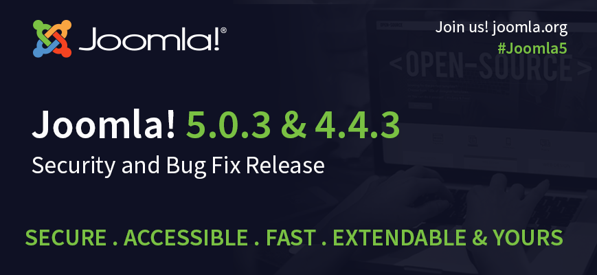 Joomla 5.0.3 ja 4.4.3 turvapaketid + Joomla 3